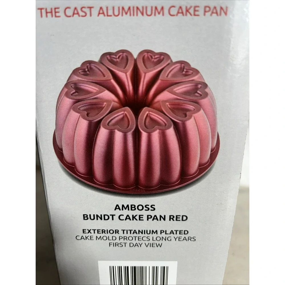 Heart Shape Cast Aluminum Molded Cake Pan, Titanium Coating, Non-Stick, 12 Cu...